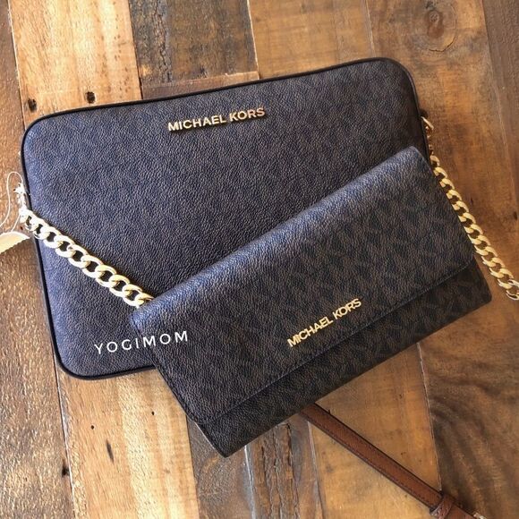 MICHAEL KORS Jet Set east west CROSSBODY Messenger Shoulder Handbag Signature - Picture 11 of 14